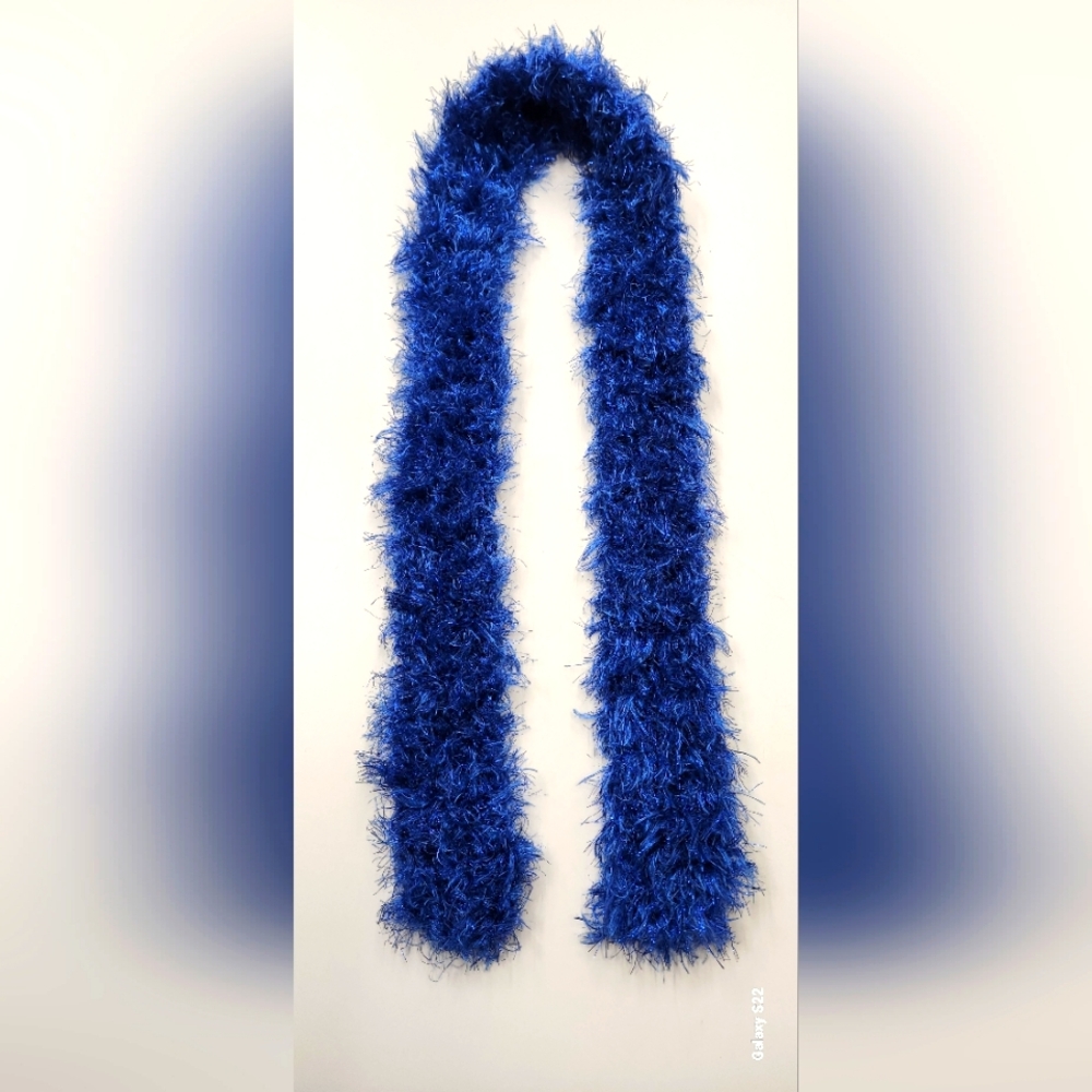 Handmade Blue Glitter Scarf by me!